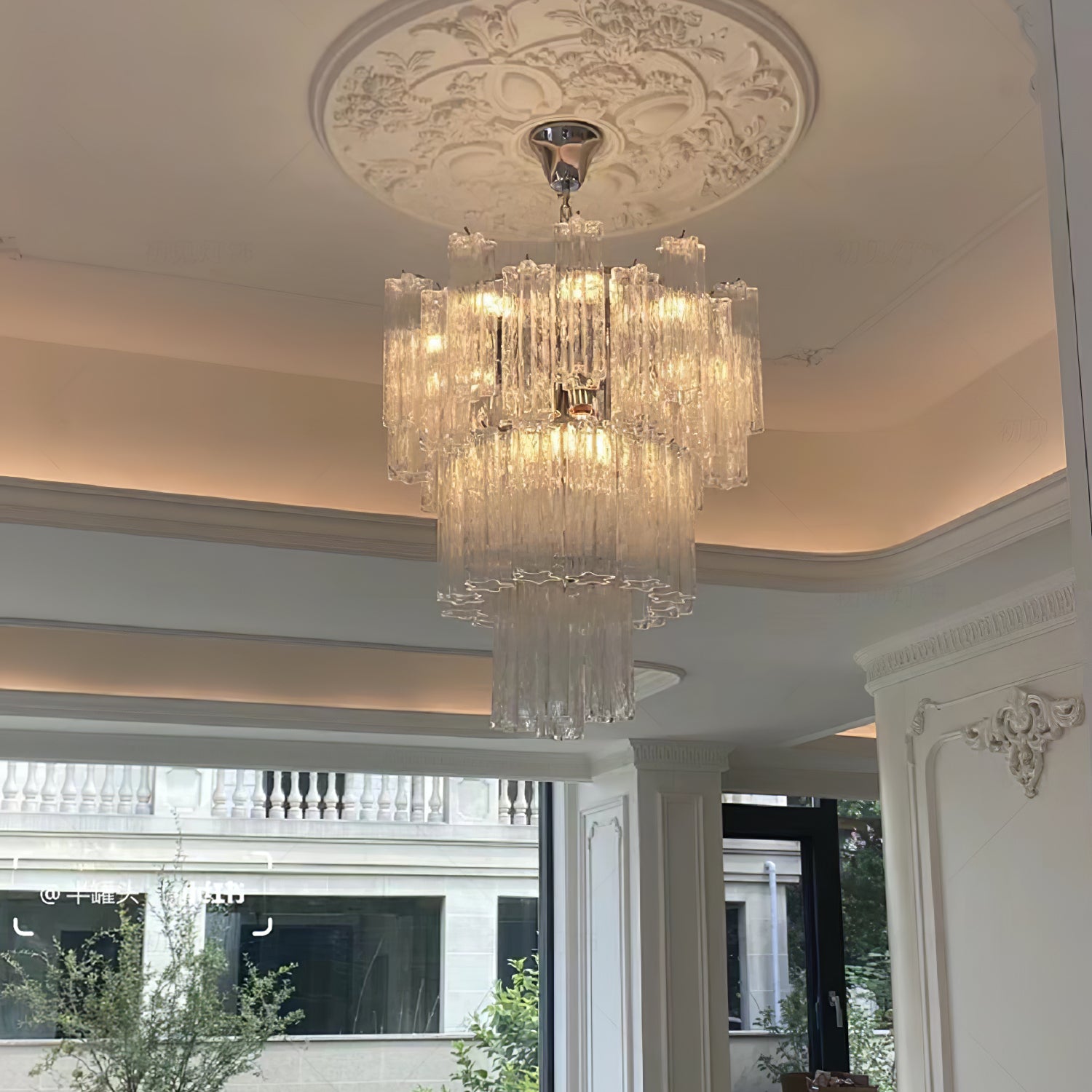 Aurora Chandelier White Layered Tube - Letslighting
