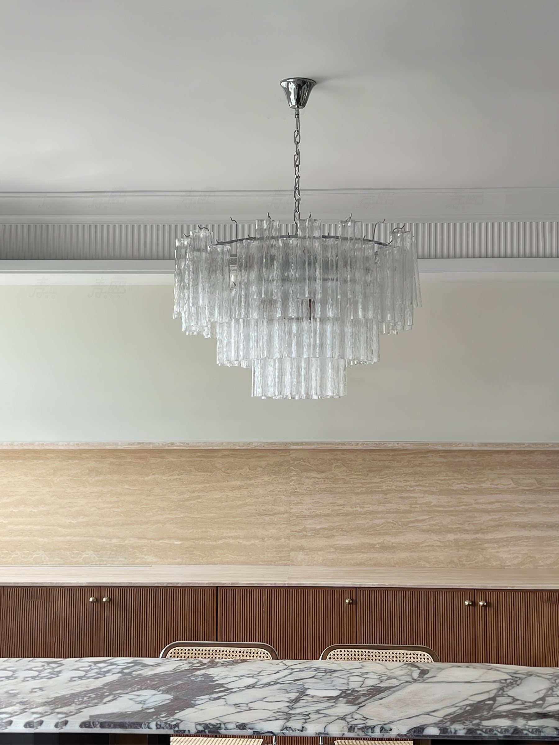 Aurora Chandelier White Layered Tube - Letslighting