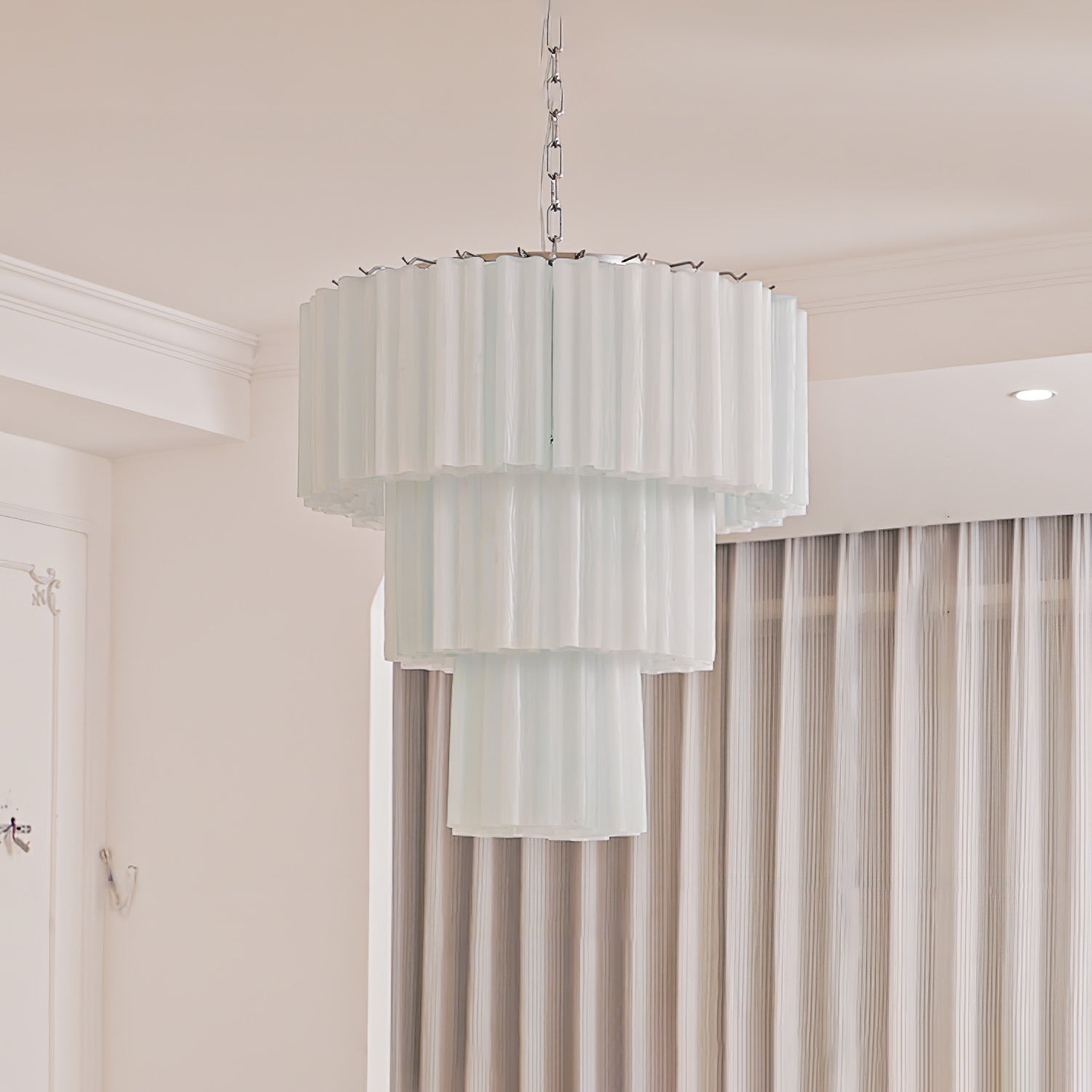 Aurora Chandelier White Layered Tube - Letslighting