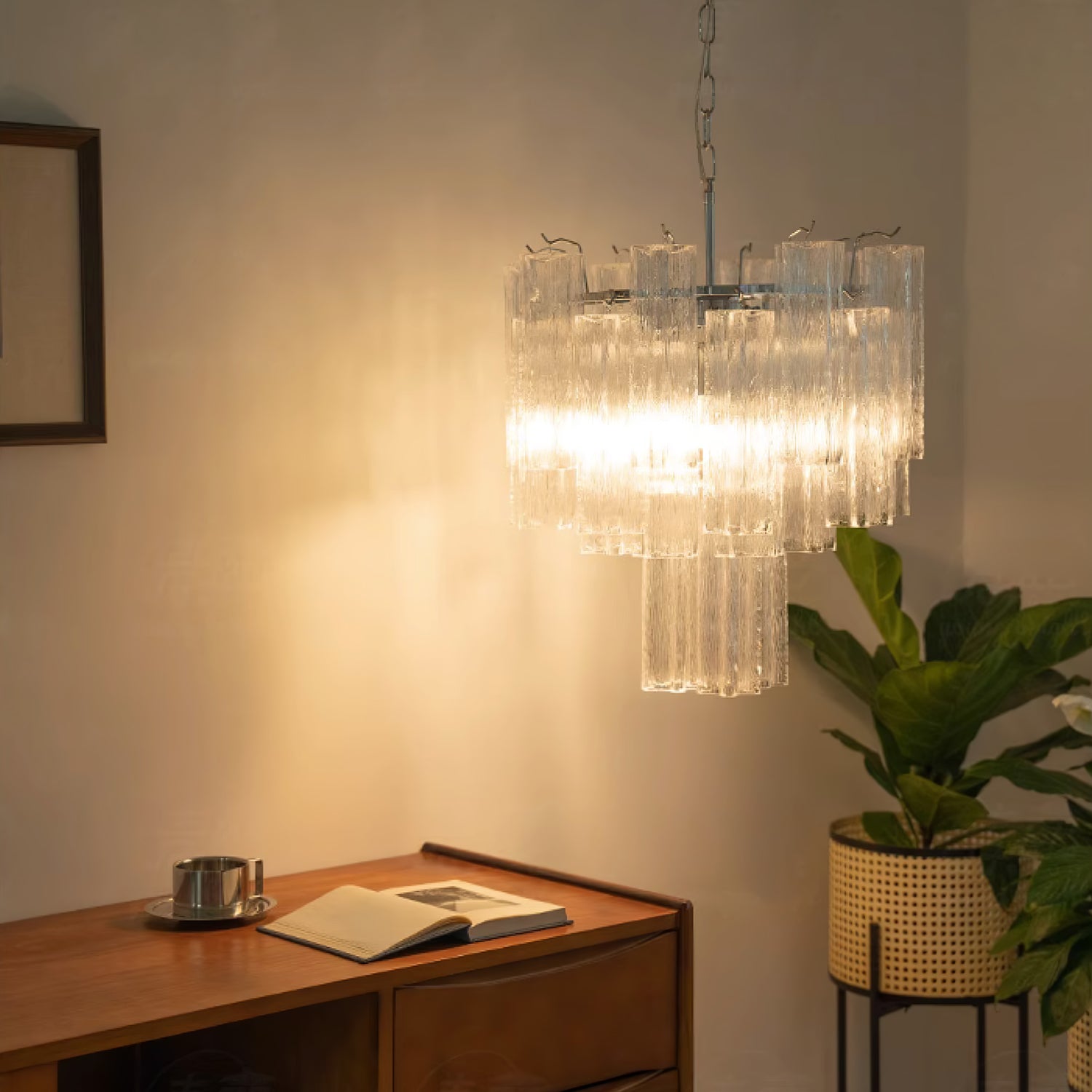 Aurora Chandelier White Layered Tube - Letslighting