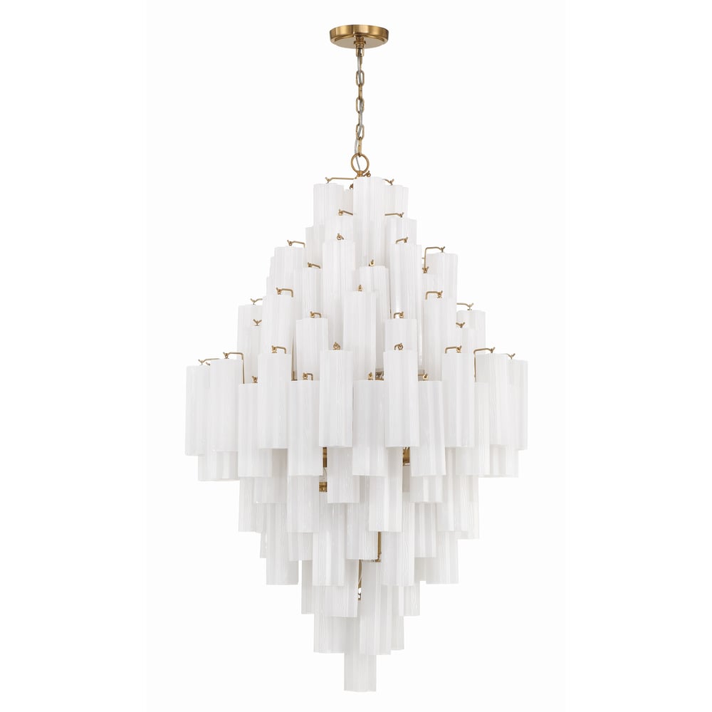 Aurora Diamond Chandelier Glass Tube Layered Amber