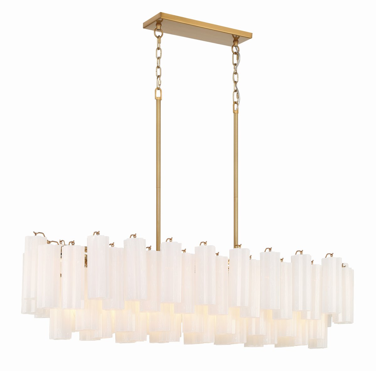 Aurora Linear Chandelier Glass Tube Tiered Amber