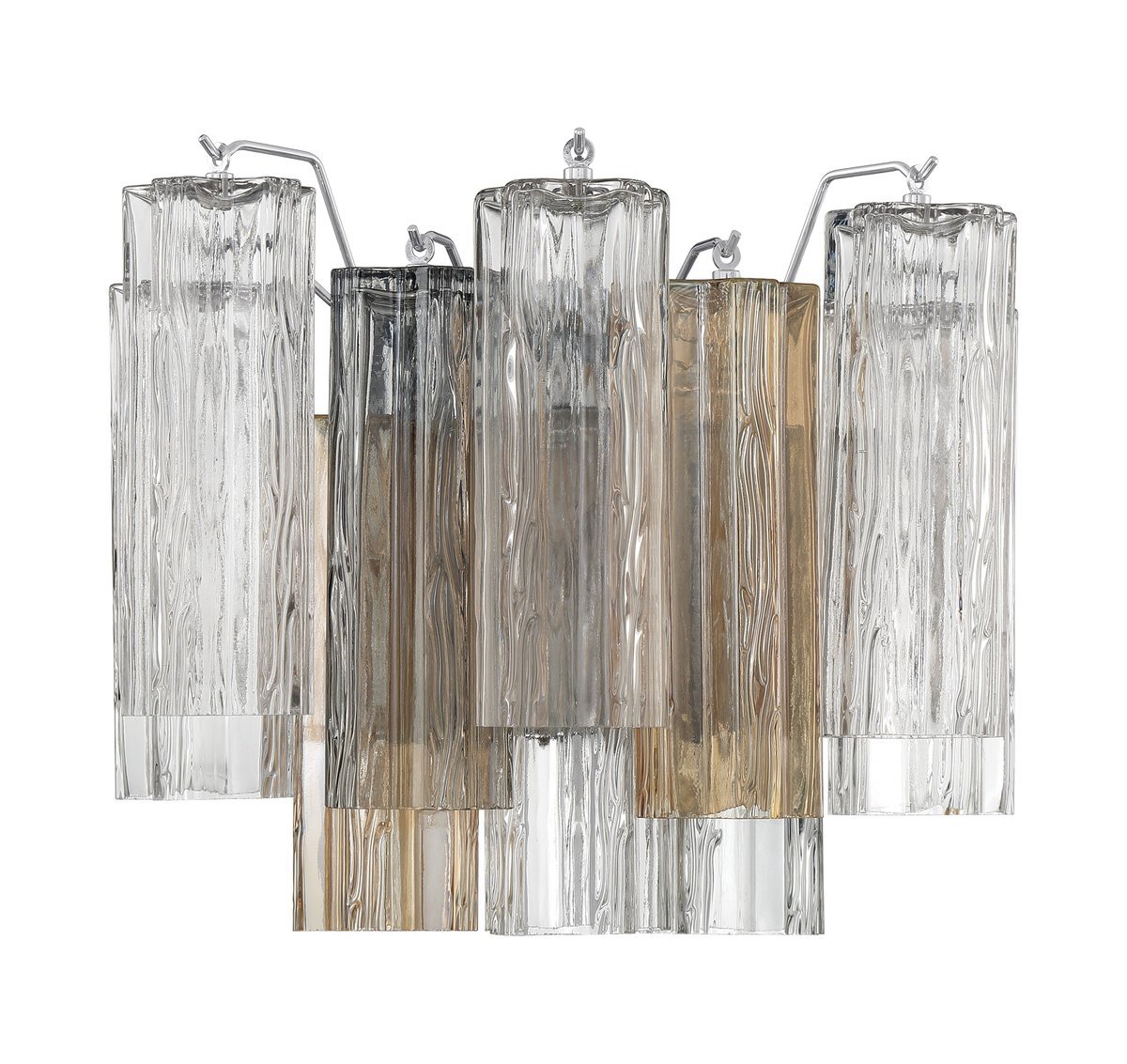 Aurora Wall Light Tronchi Glass Tube Tiered Amber Modern