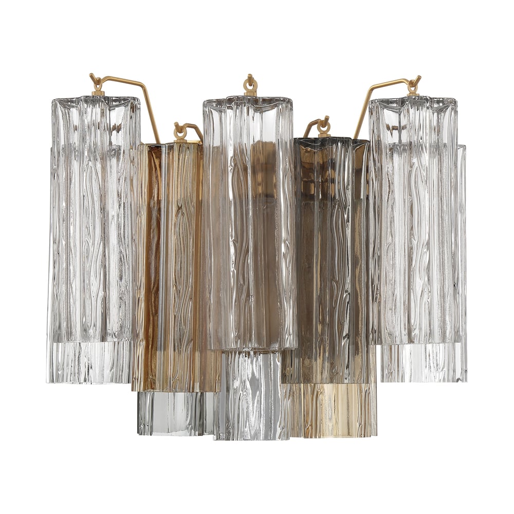 Aurora Wall Light Tronchi Glass Tube Tiered Amber Modern