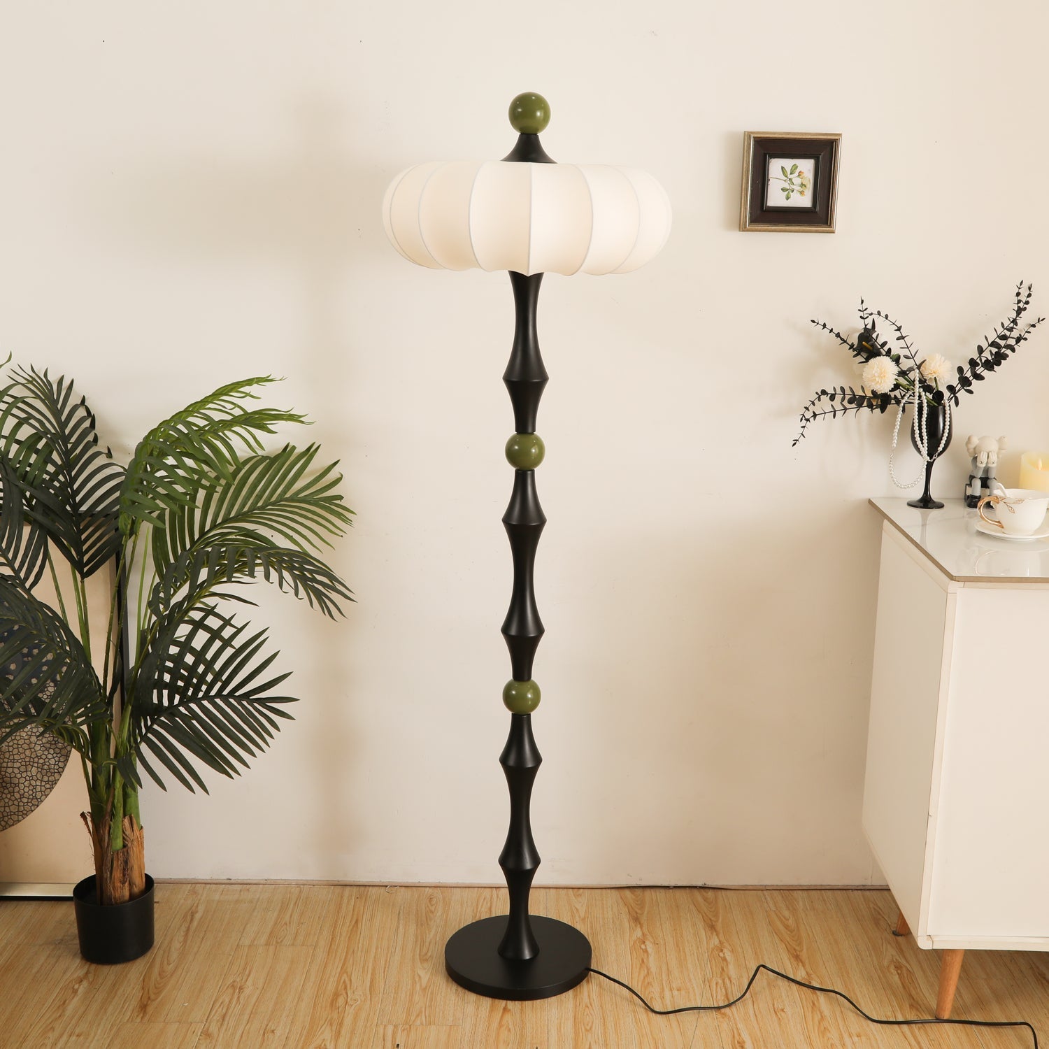 Thira Wood Silk Floor Lamp - Letslighting