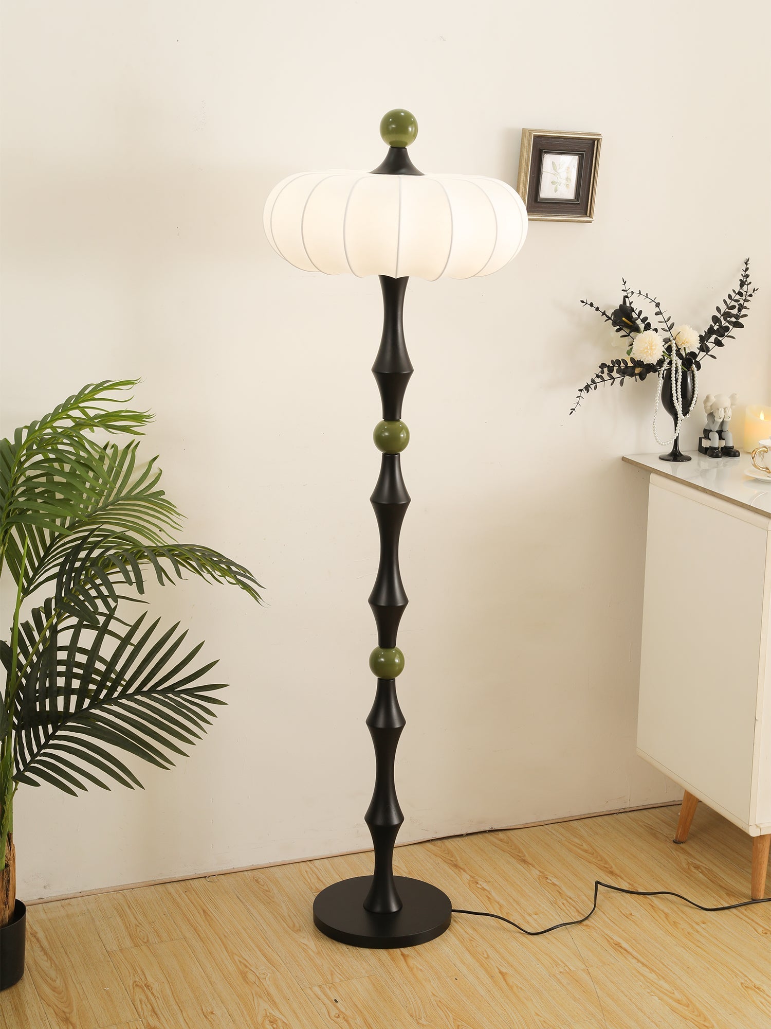 Thira Wood Silk Floor Lamp - Letslighting