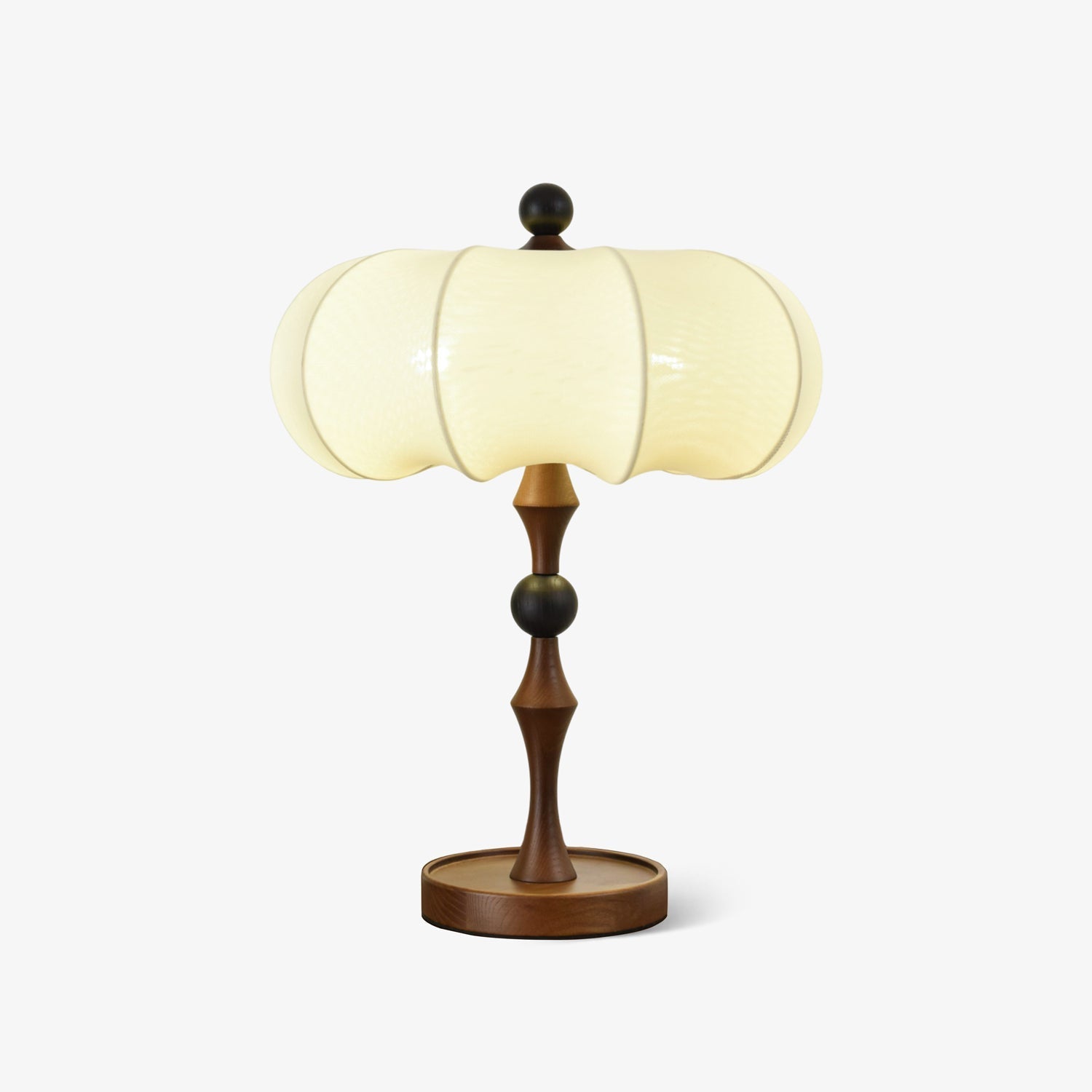 Lumae Wood & Fabric Retro Table Lamp - Letslighting