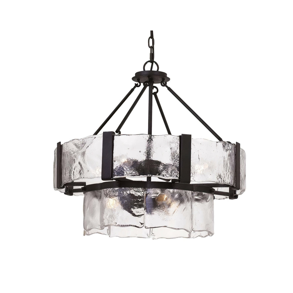 Chandelier Double Layer Textured Glass Modern - Letslighting