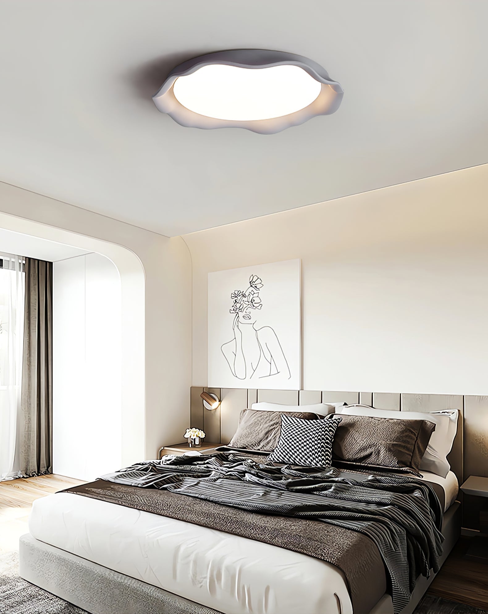 Idoraris Modern Minimalist Art Microcement Ceiling Light - Letslighting