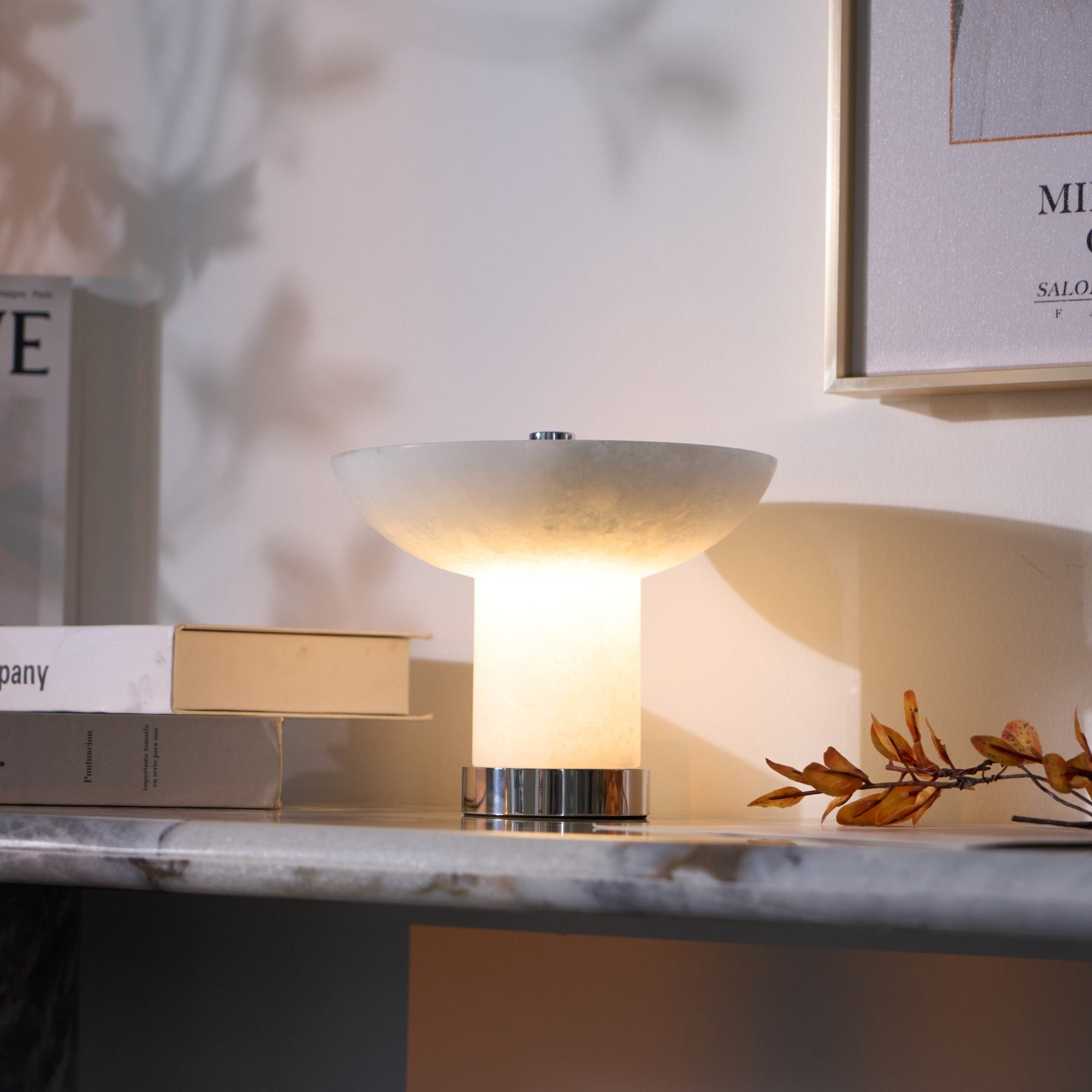 Eurnoran Mushroom Shaped Alabaster Table Lamp - Letslighting