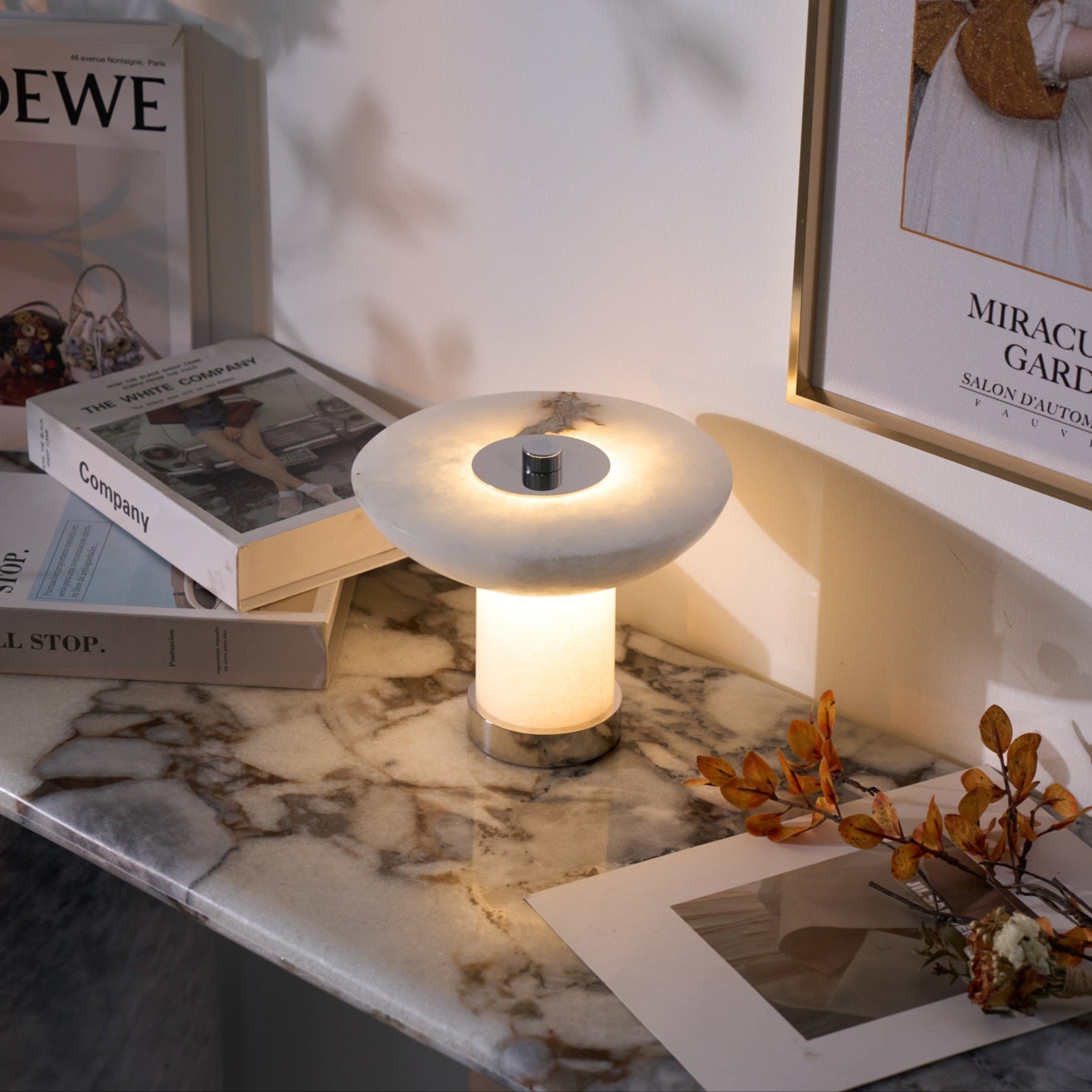 Eurnoran Mushroom Shaped Alabaster Table Lamp - Letslighting