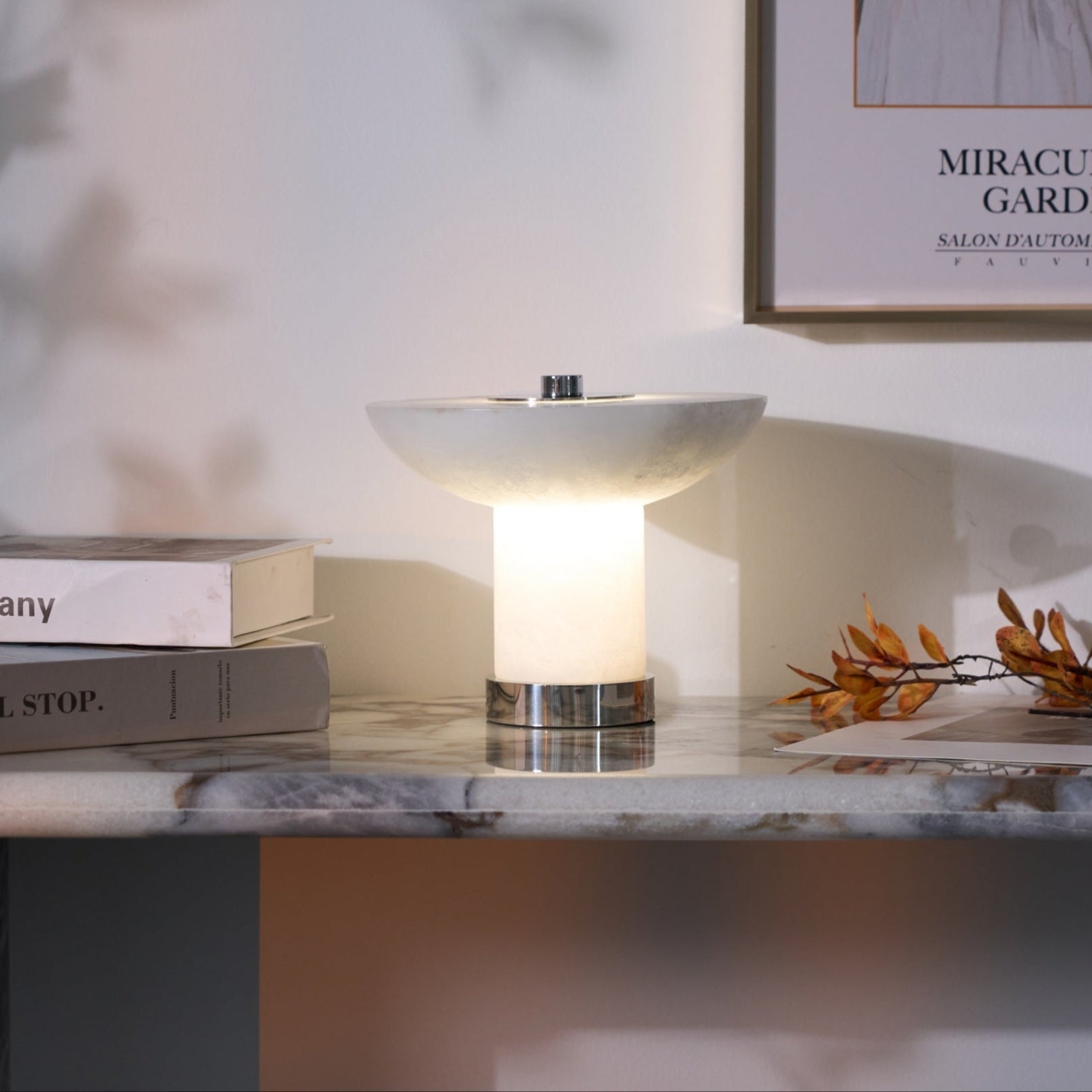 Eurnoran Mushroom Shaped Alabaster Table Lamp - Letslighting