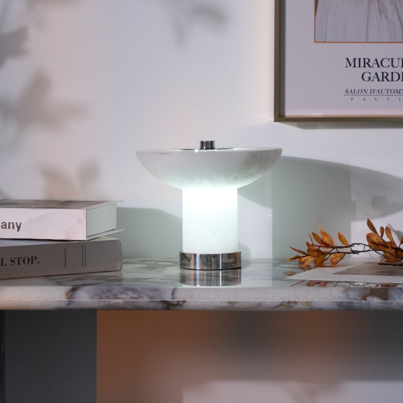 Eurnoran Mushroom Shaped Alabaster Table Lamp - Letslighting