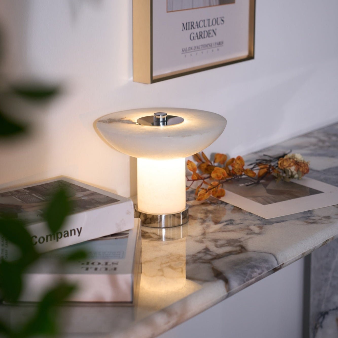 Eurnoran Mushroom Shaped Alabaster Table Lamp - Letslighting