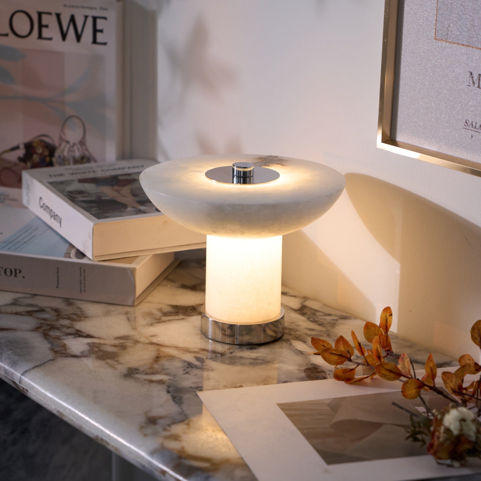 Eurnoran Mushroom Shaped Alabaster Table Lamp - Letslighting