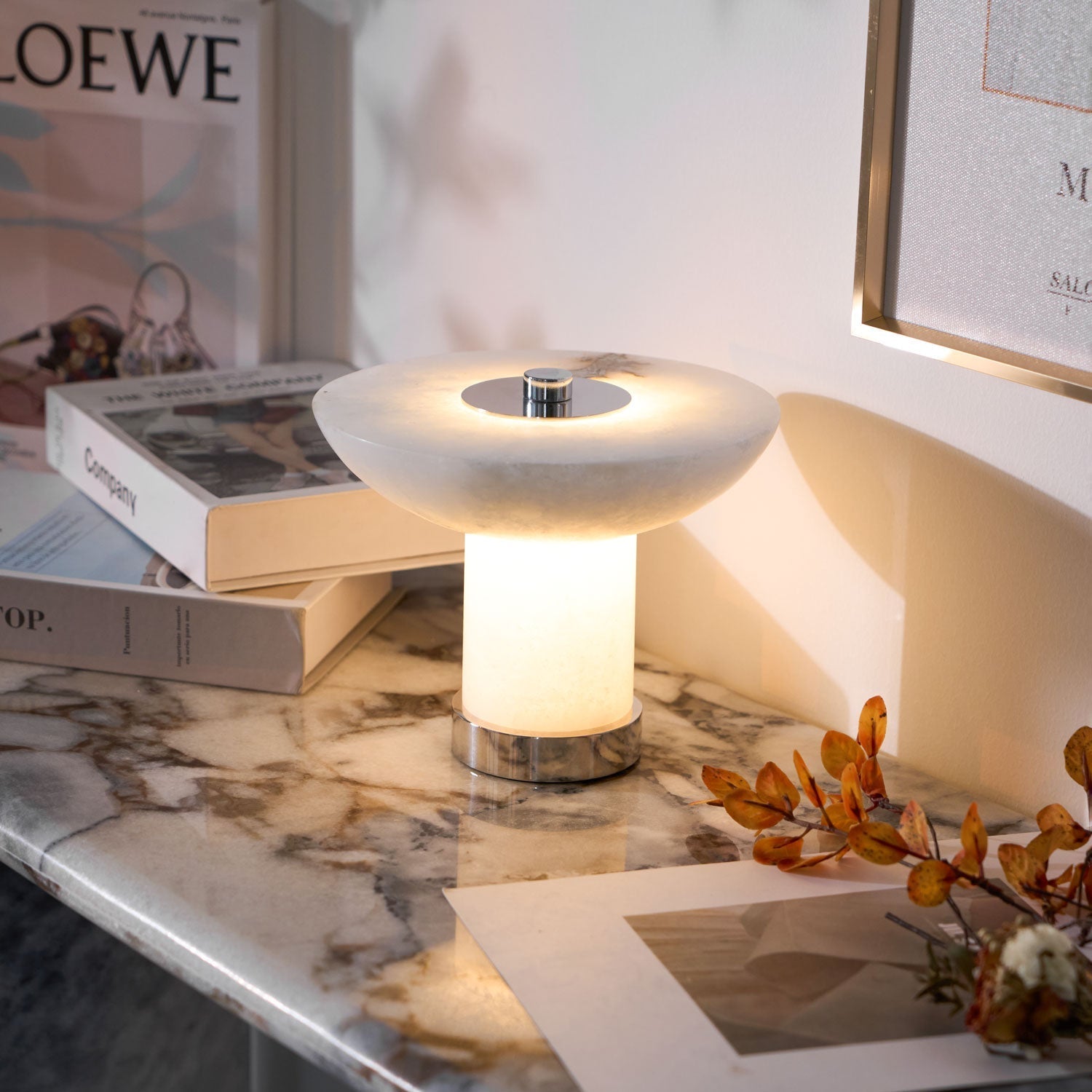 Eurnoran Mushroom Shaped Alabaster Table Lamp - Letslighting