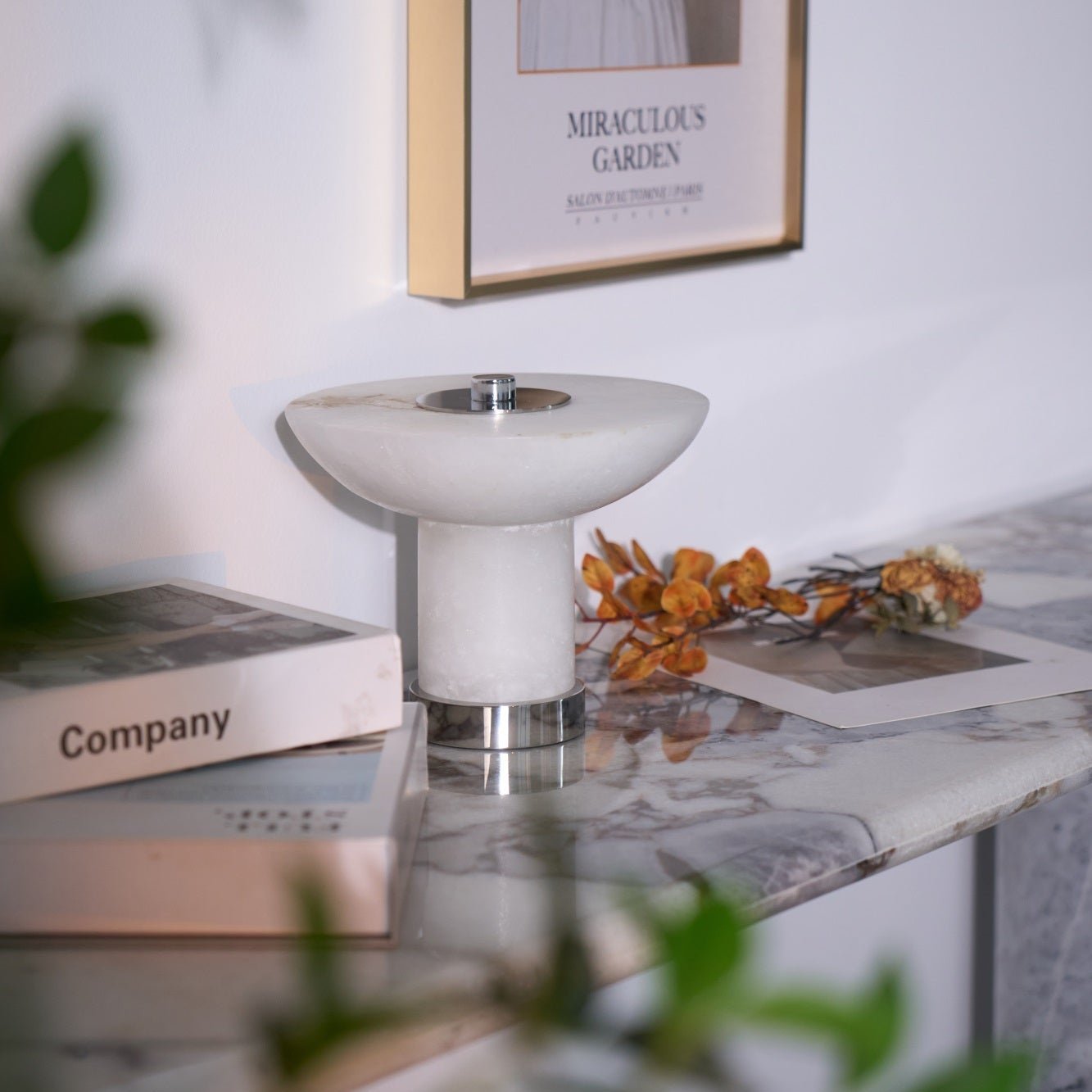 Eurnoran Mushroom Shaped Alabaster Table Lamp - Letslighting