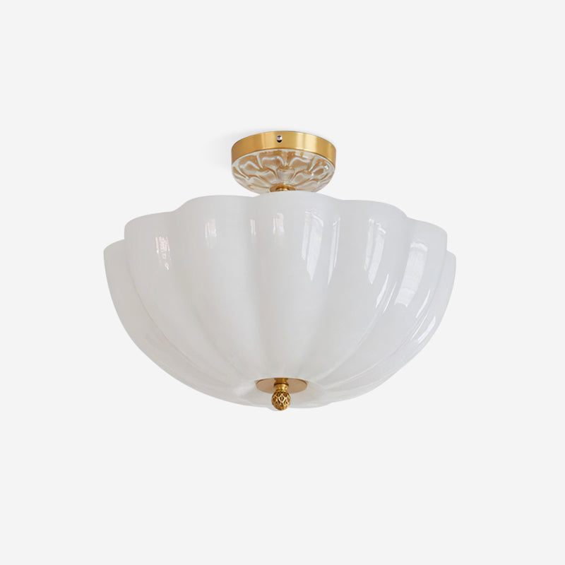 Ceiling Light Brass and Glass with Elegant Petal Silhouette Modern - Letslighting