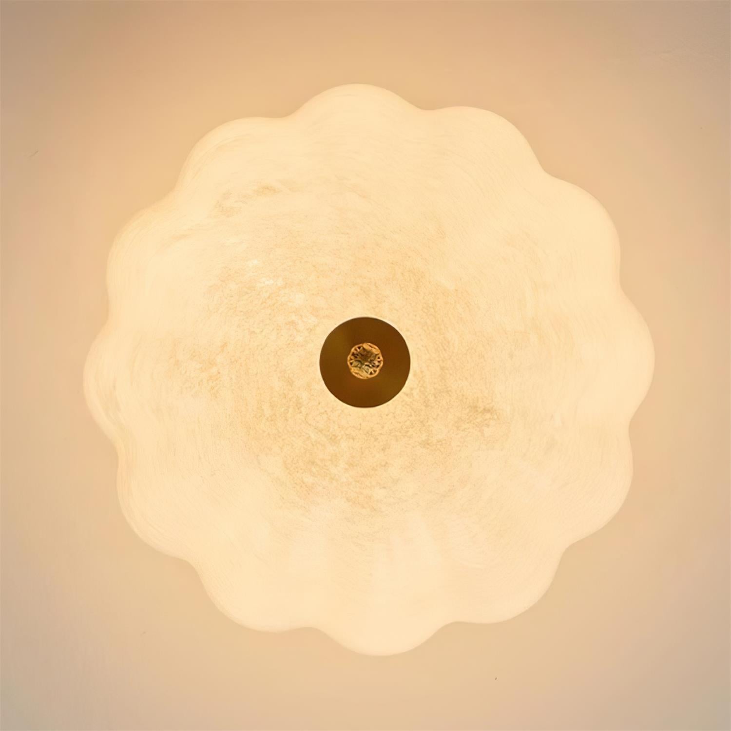 Ceiling Light Brass and Glass with Elegant Petal Silhouette Modern - Letslighting