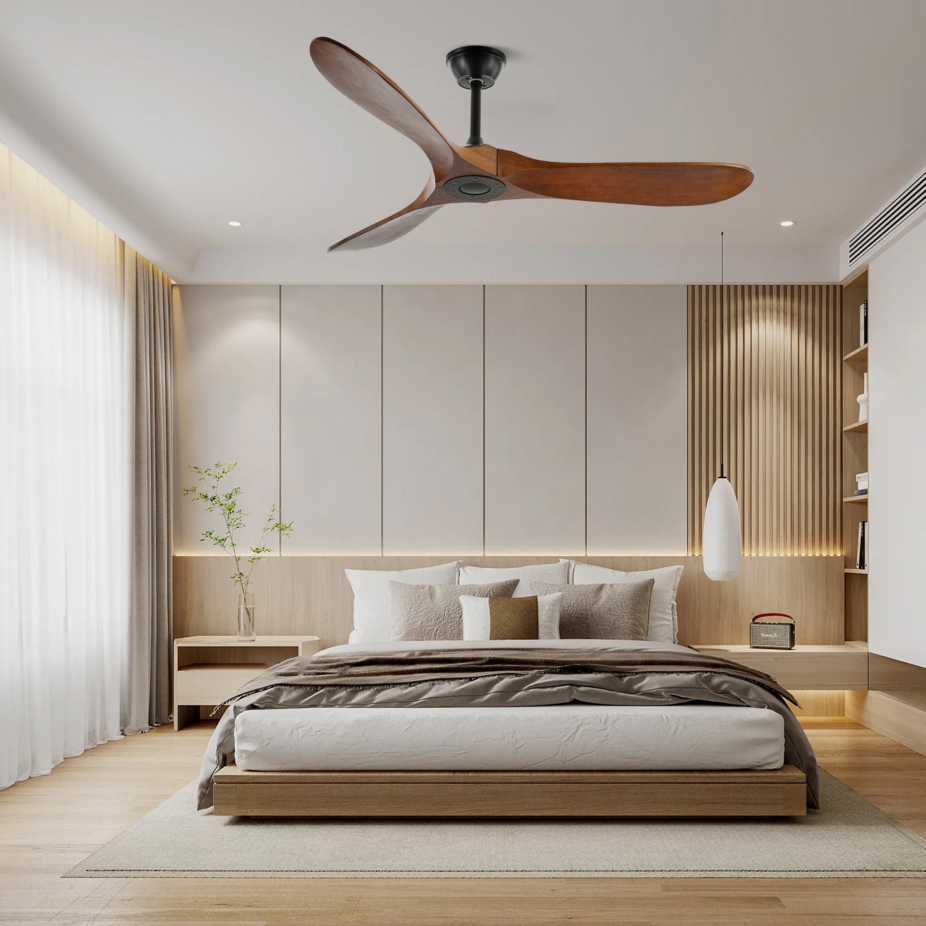 Orano Wood Ceiling Fan - Letslighting