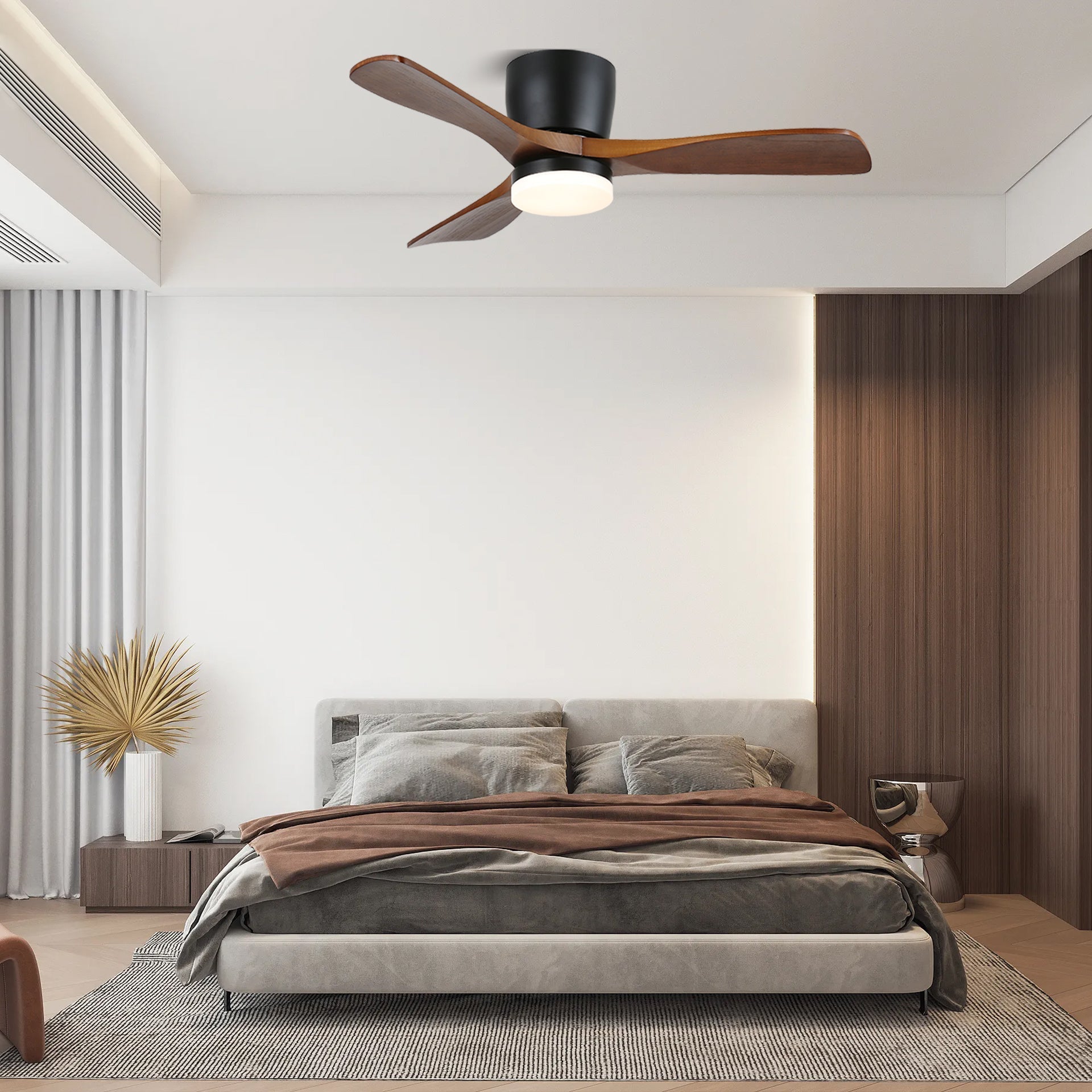 Nerio Minimalist Wood Ceiling Fan Light - Letslighting
