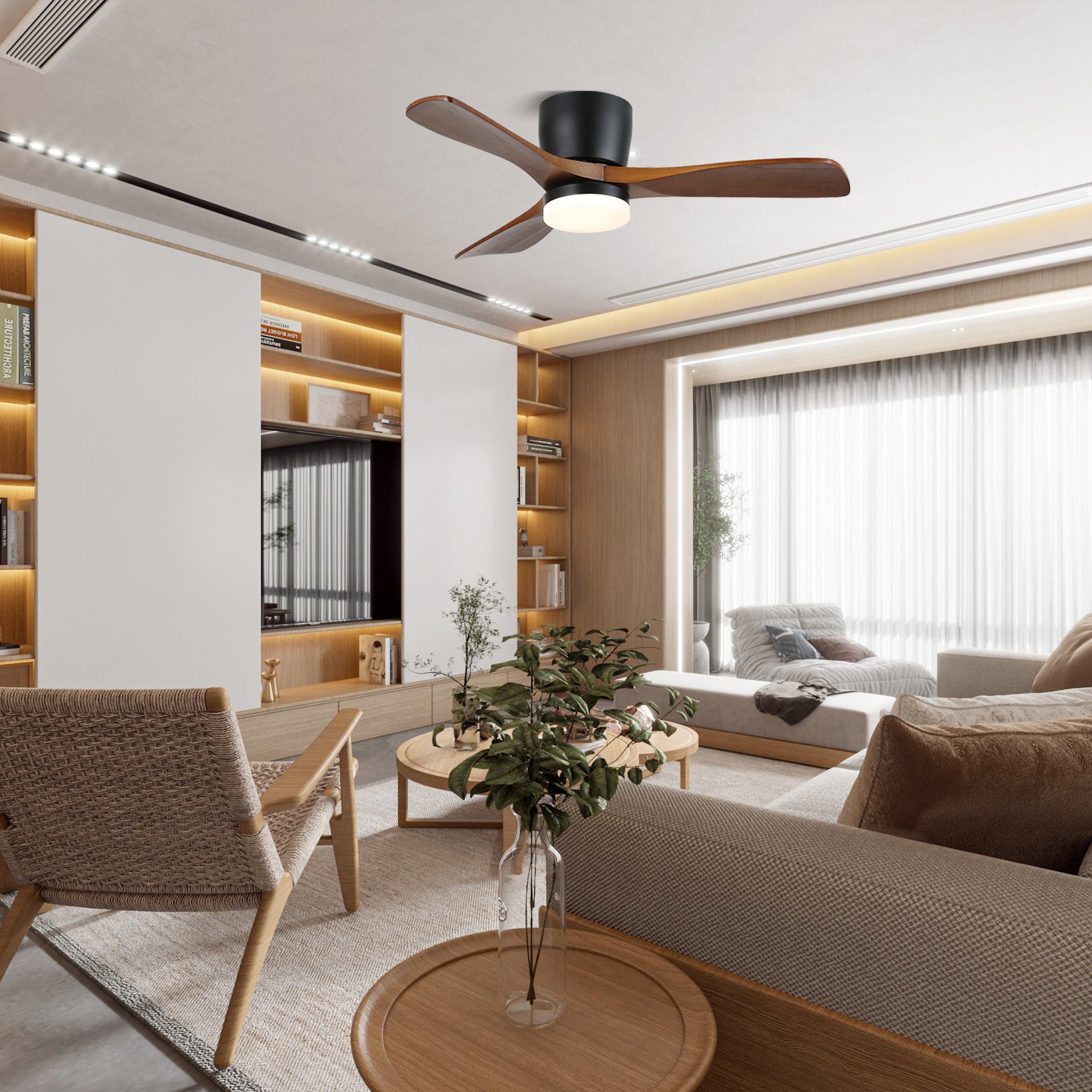 Nerio Minimalist Wood Ceiling Fan Light - Letslighting