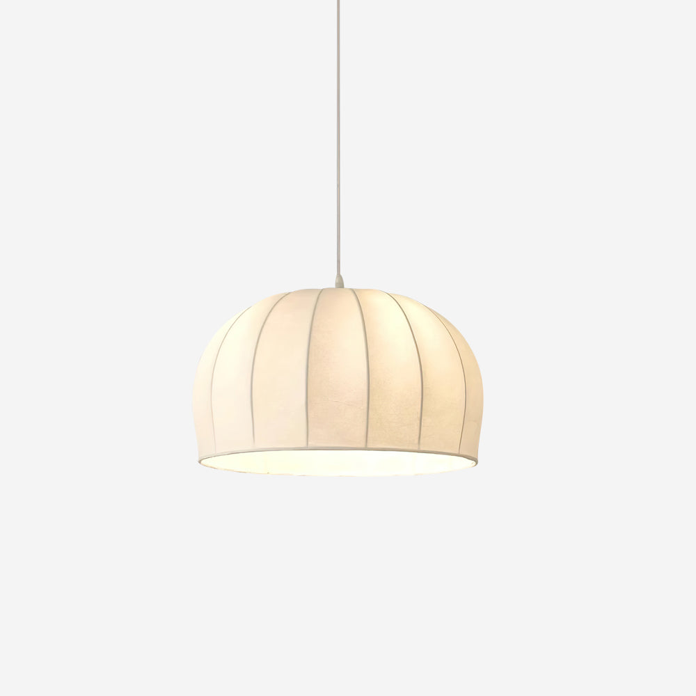 Nova White Fabric Dome Pendant Light - Letslighting