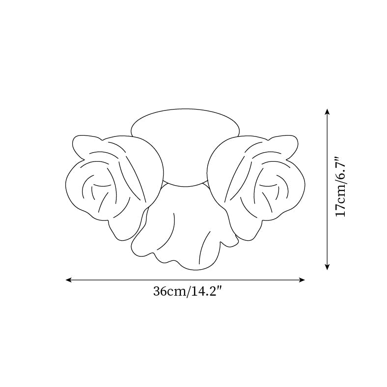 Ceiling Light Canopy and PE Rose Shape Floral Artistic Accent - Letslighting