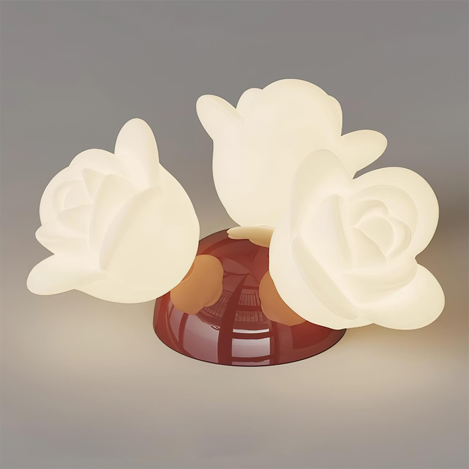 Ceiling Light Canopy and PE Rose Shape Floral Artistic Accent - Letslighting