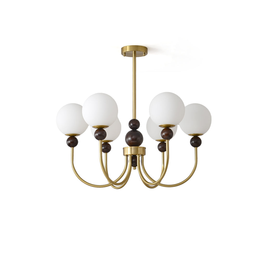 Chandelier Glass Globe Arms Dining Living - Letslighting