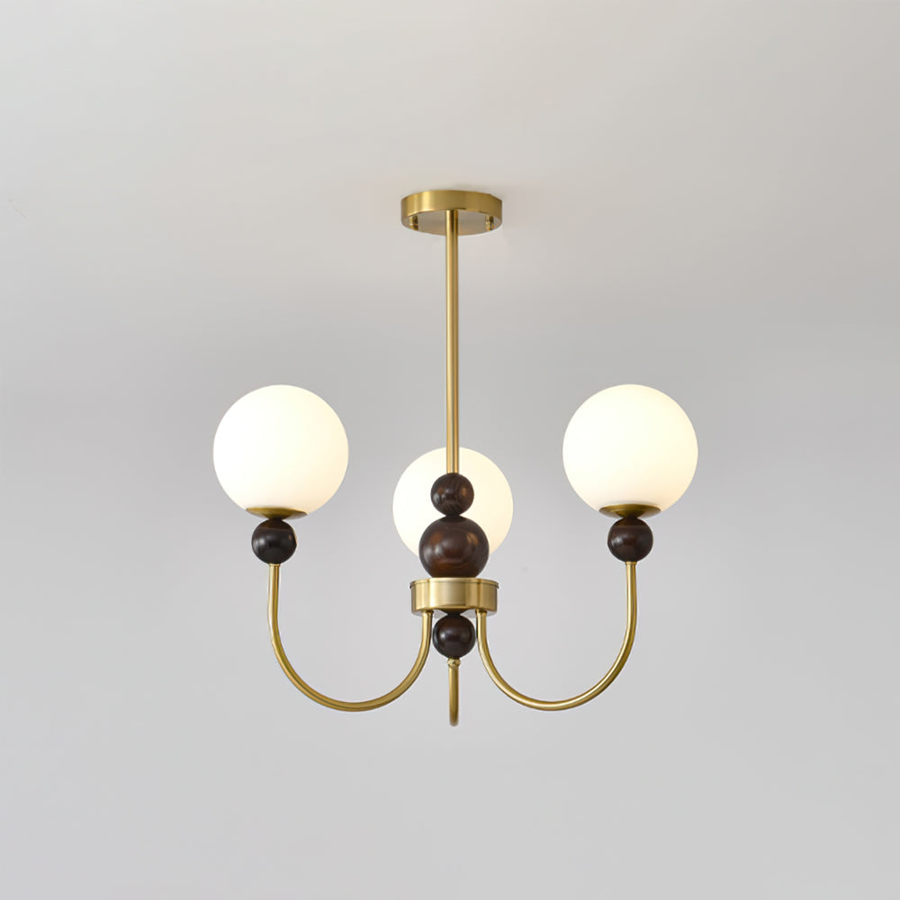 Chandelier Glass Globe Arms Dining Living - Letslighting