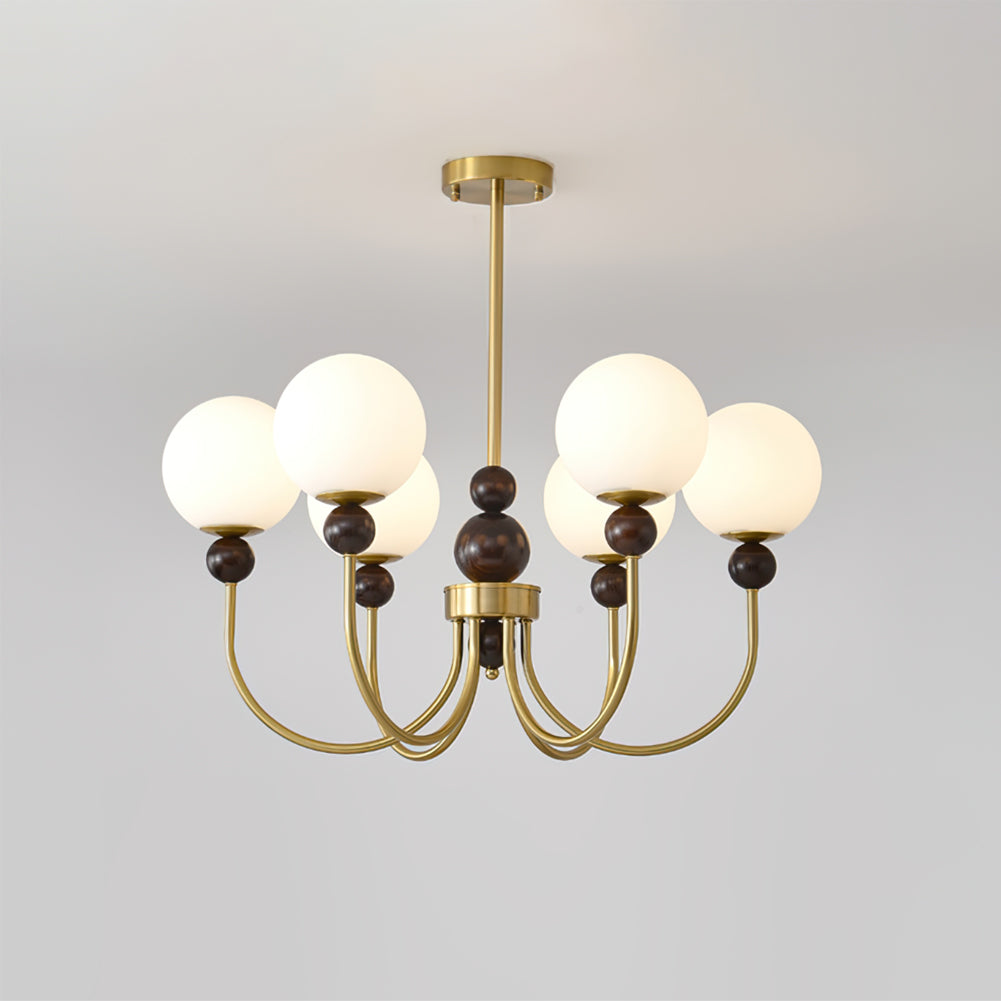 Chandelier Glass Globe Arms Dining Living - Letslighting