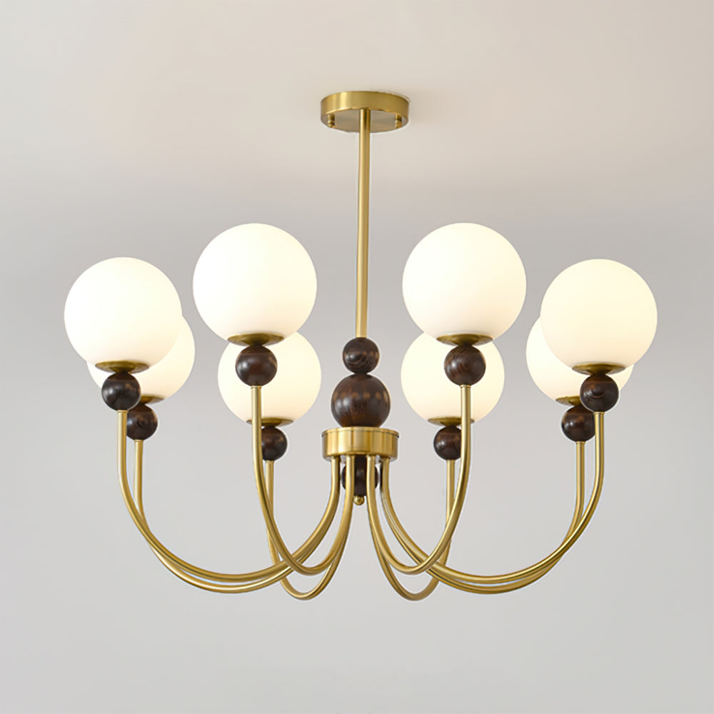 Chandelier Glass Globe Arms Dining Living - Letslighting