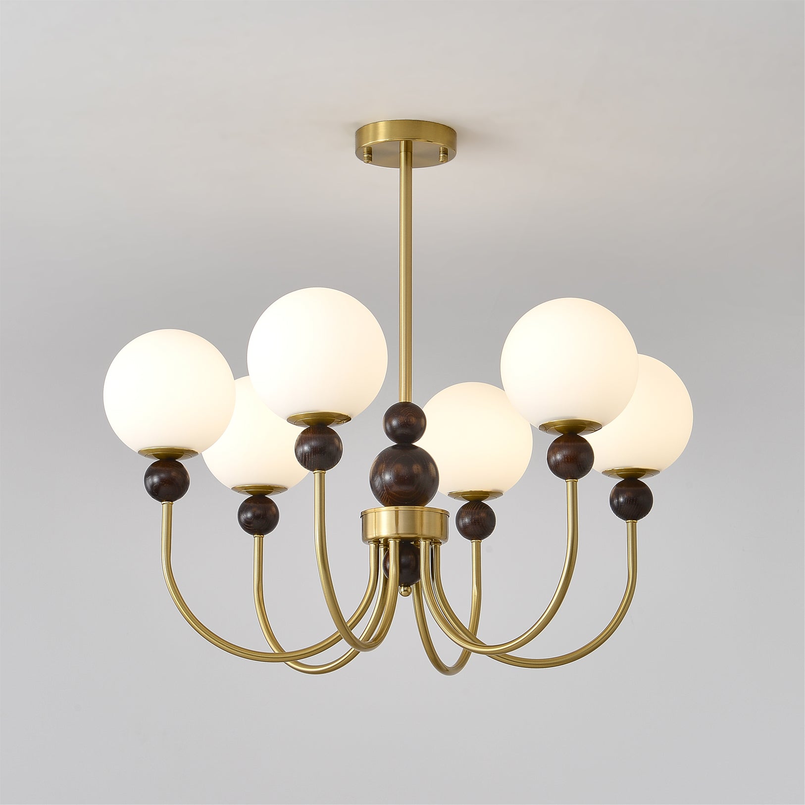 Chandelier Glass Globe Arms Dining Living - Letslighting