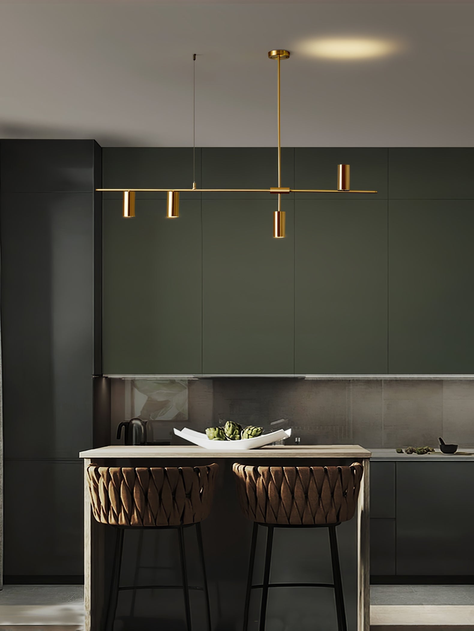 Lustra Chandelier Brass Linear Cassandra Elegant - Letslighting