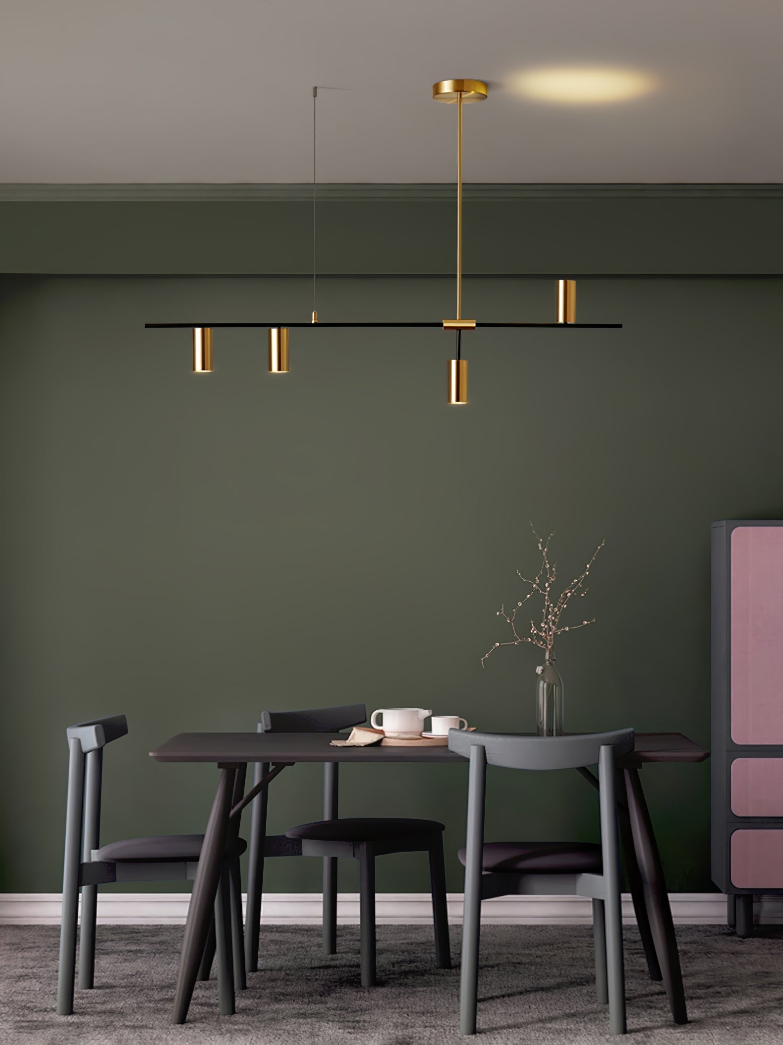 Lustra Chandelier Brass Linear Cassandra Elegant - Letslighting