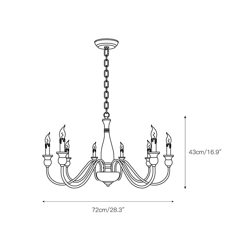 Aella Industrial Wooden Candle-style Chandelier - Letslighting