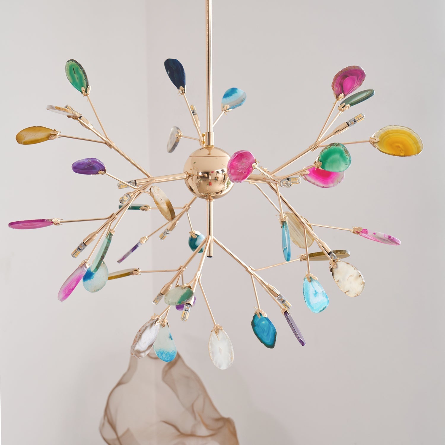 Olivia Agate Colorful Branching Chandelier