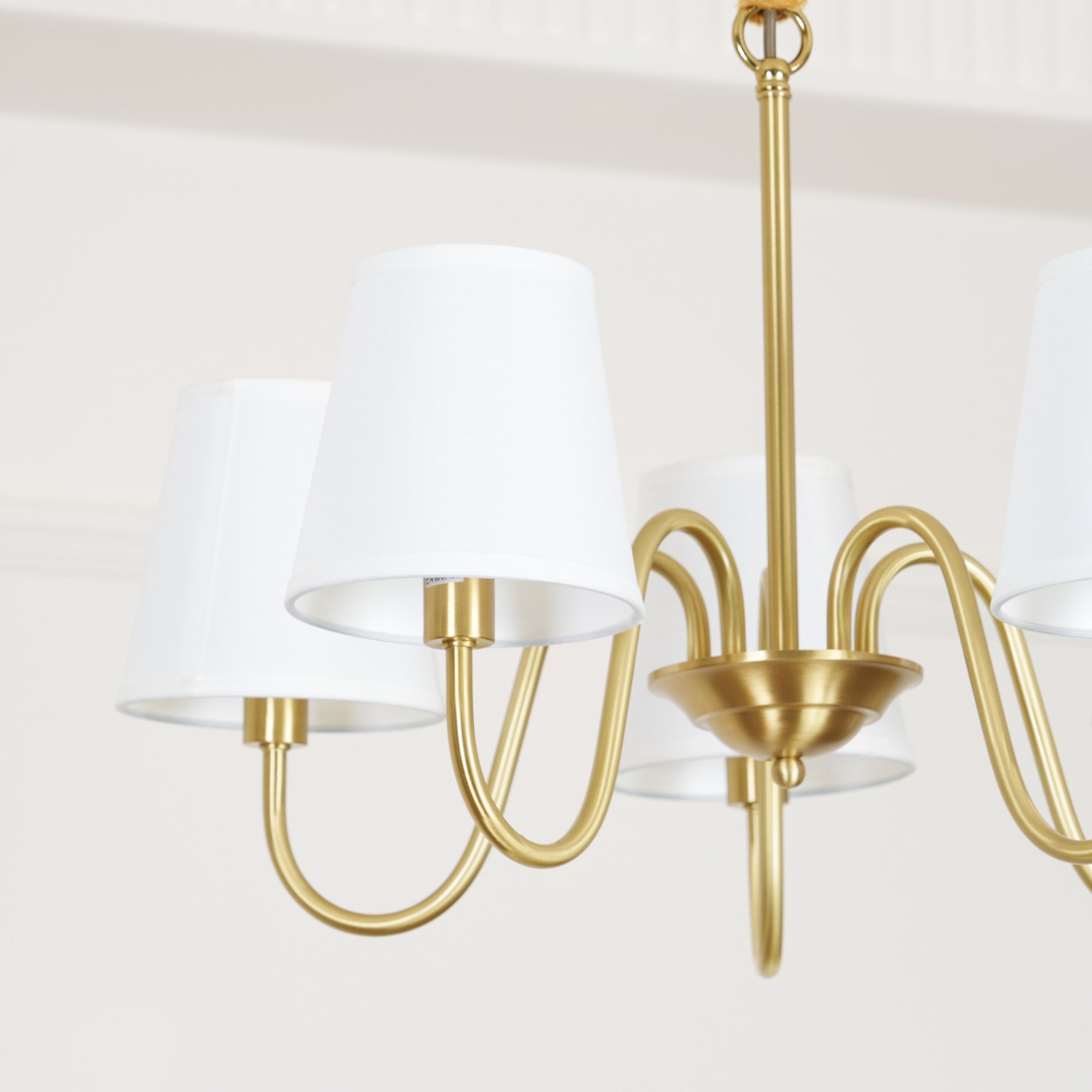 Aged Traditional Stacey Fabric Chandelier - Letslighting