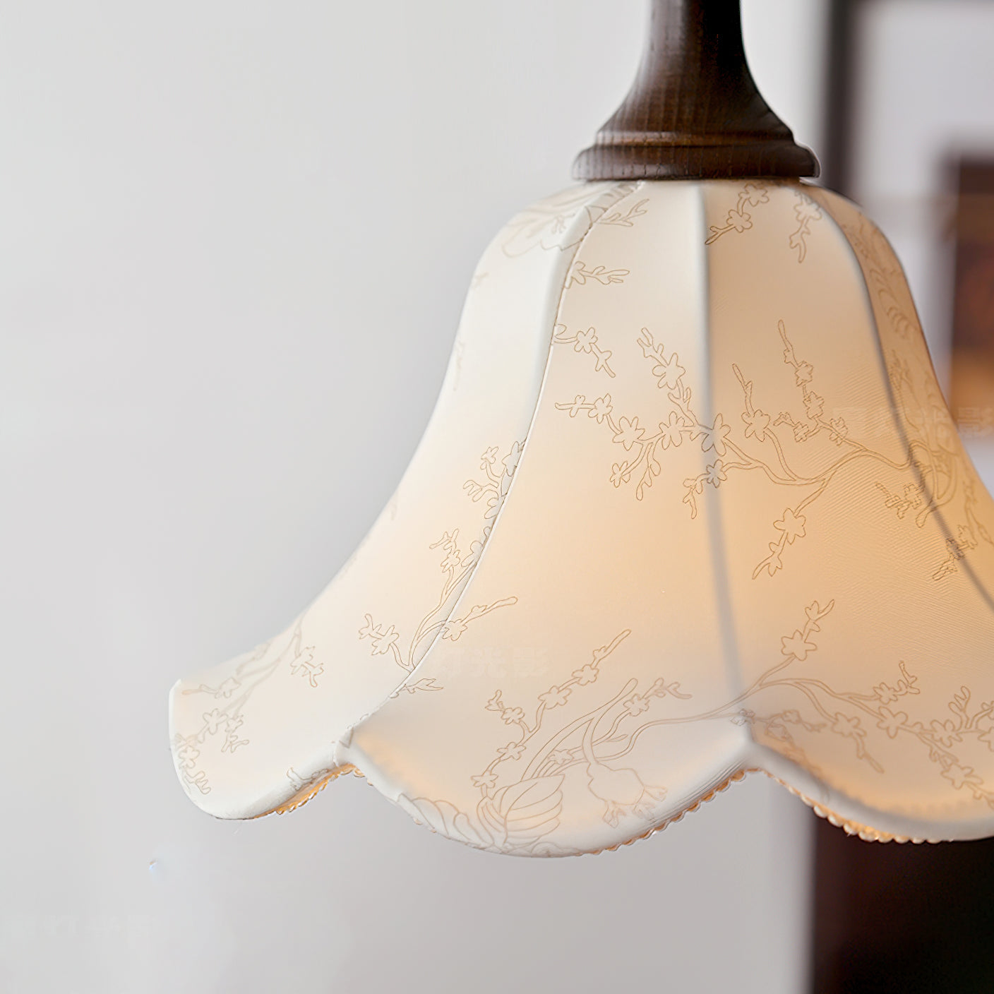 Agnes Pendant Light Fabric Shade Floral Pattern Cozy Interiors - Letslighting