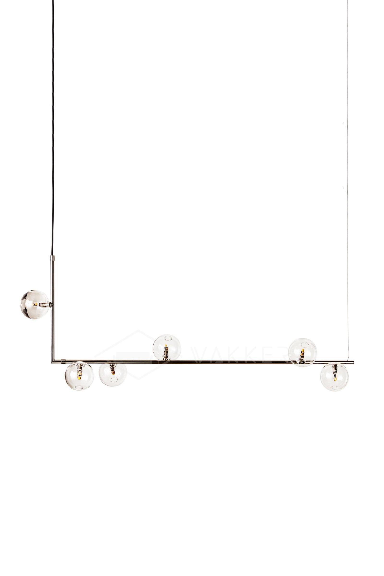 Lustra Chandelier Glass with Black Steel Linear - Letslighting