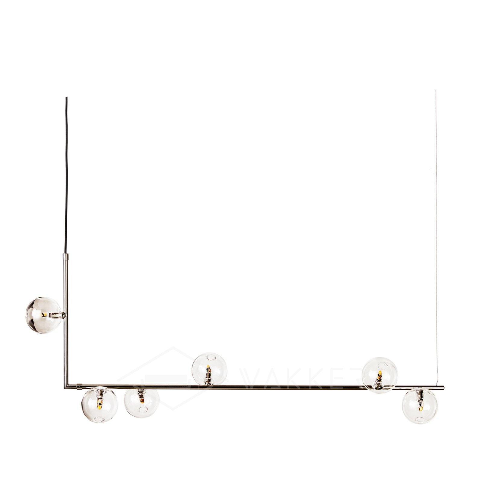 Lustra Chandelier Glass with Black Steel Linear - Letslighting