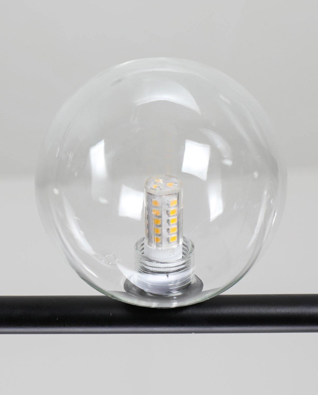 Lustra Chandelier Glass with Black Steel Linear - Letslighting