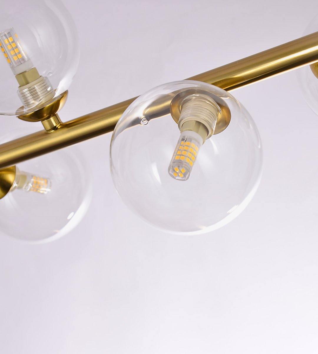 Lustra Chandelier Glass with Black Steel Linear - Letslighting