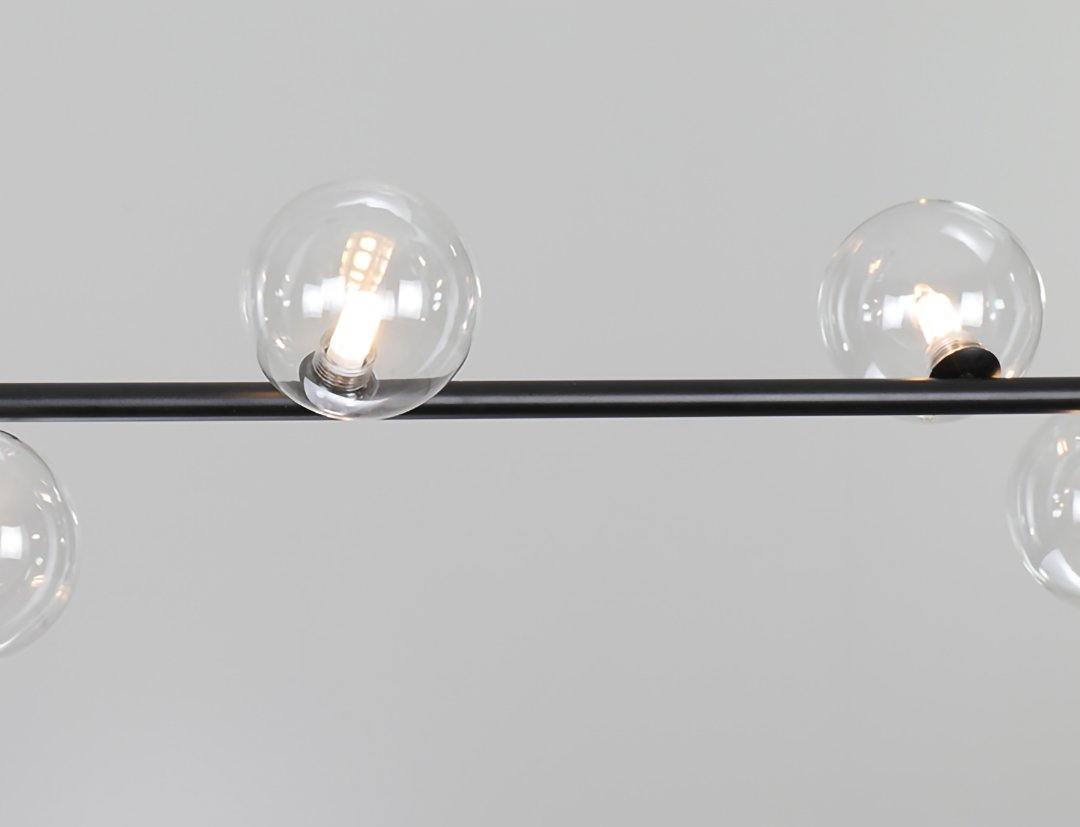 Lustra Chandelier Glass with Black Steel Linear - Letslighting
