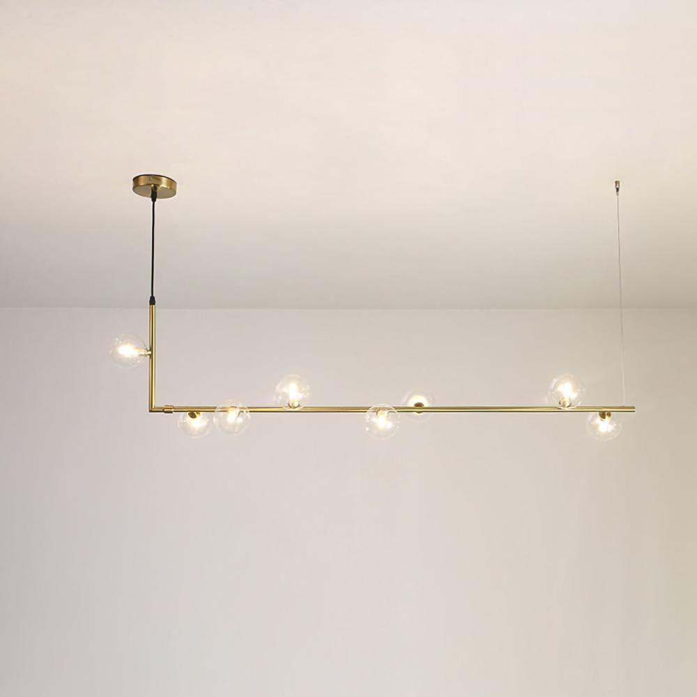 Lustra Chandelier Glass with Black Steel Linear - Letslighting