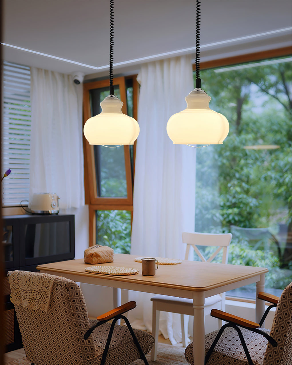 Aitan Pendant Lamp Iron And Glass Fixture Bright Lighting - Letslighting