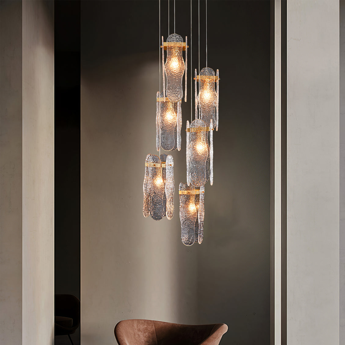 Aitian Pendant Lamp Glass Shade With Brass Dining - Letslighting