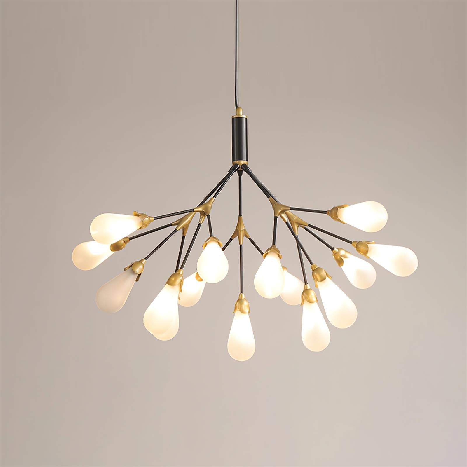 Aiwen Chandelier Branching Form With Smoke Glass Shades - Letslighting