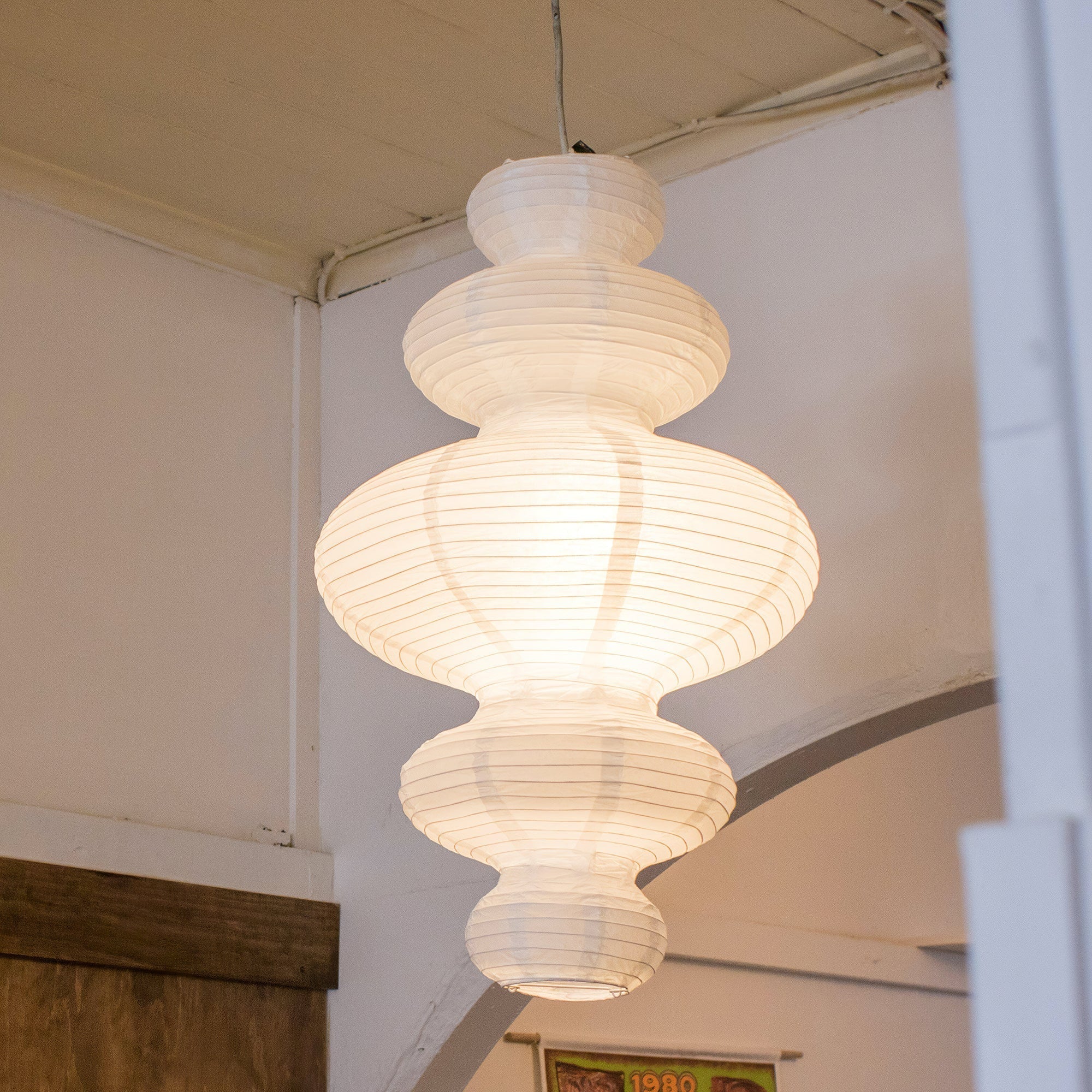 Ritta Japanese Sculptural Paper Pendant Light Plug-In - Letslighting
